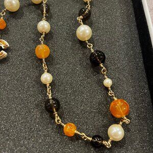 Chanel Long CC Beaded Necklace